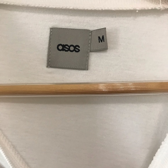 ASOS White 3/4 Sleeve Tee M - Picture 2 of 5